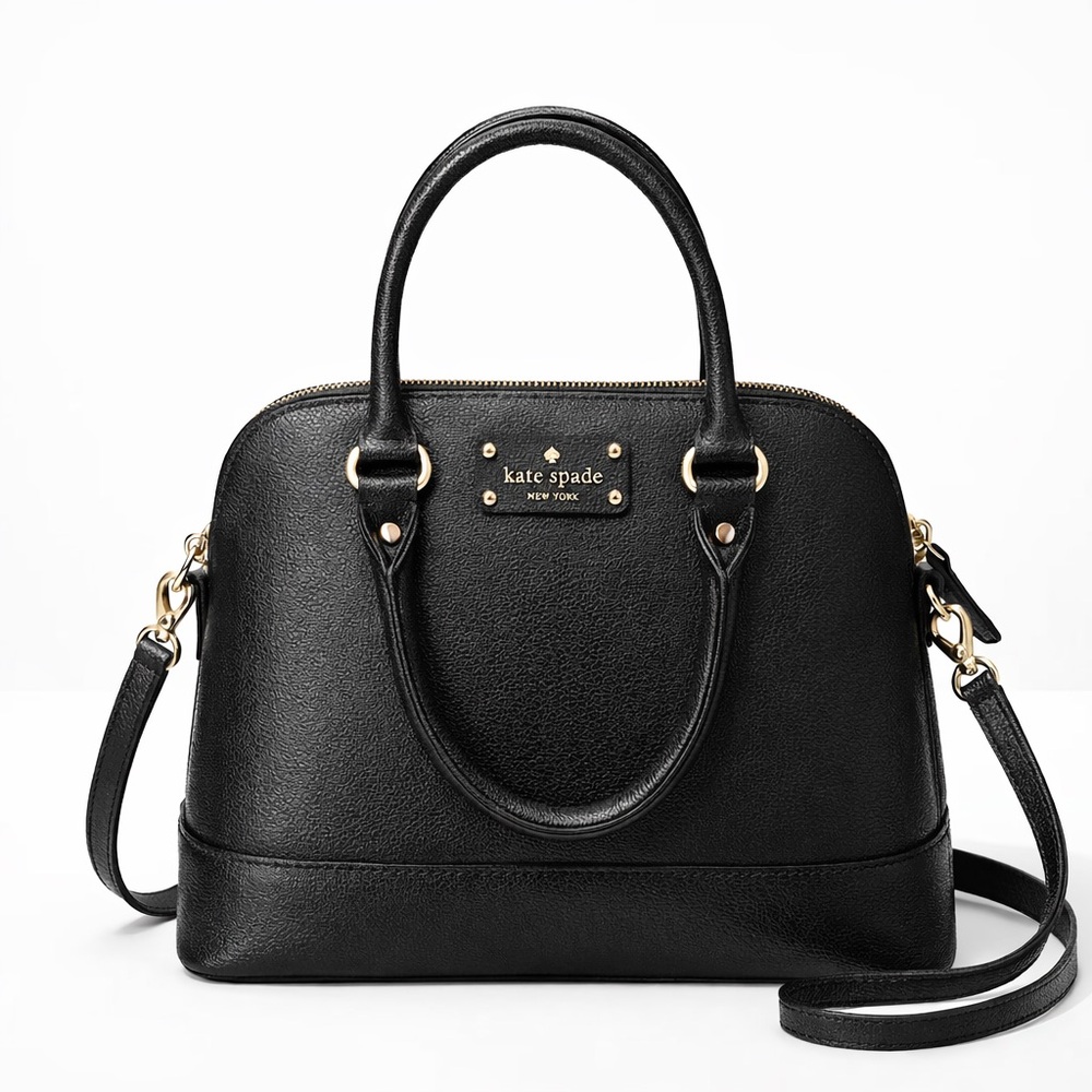 Kate Spade Cedar Street Maise Black Leather Satchel Crossbody
